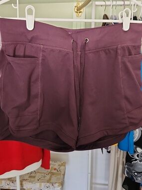 GAIAM Plum Athletic Drawstring Shorts with Side Pockets